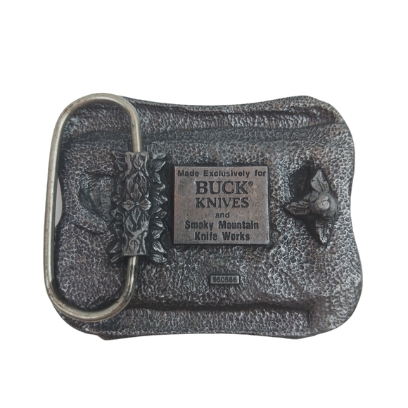 Buck knife belt buckle Vtg 4 generations Smoky mtn knife works - Picture 5 of 5